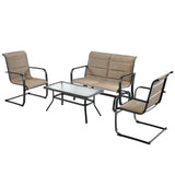Costway 4-Piece Outdoor Patio Furniture Set Padded Glider Loveseat Coffee Table Brown 16735904 New