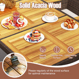 Costway 9-Piece Outdoor Patio Dining Set Acacia Wood Table Top 961783452 New