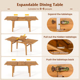 Costway 9-Piece Outdoor Acacia Wood Patio Dining Set for 6-8 68872462 New