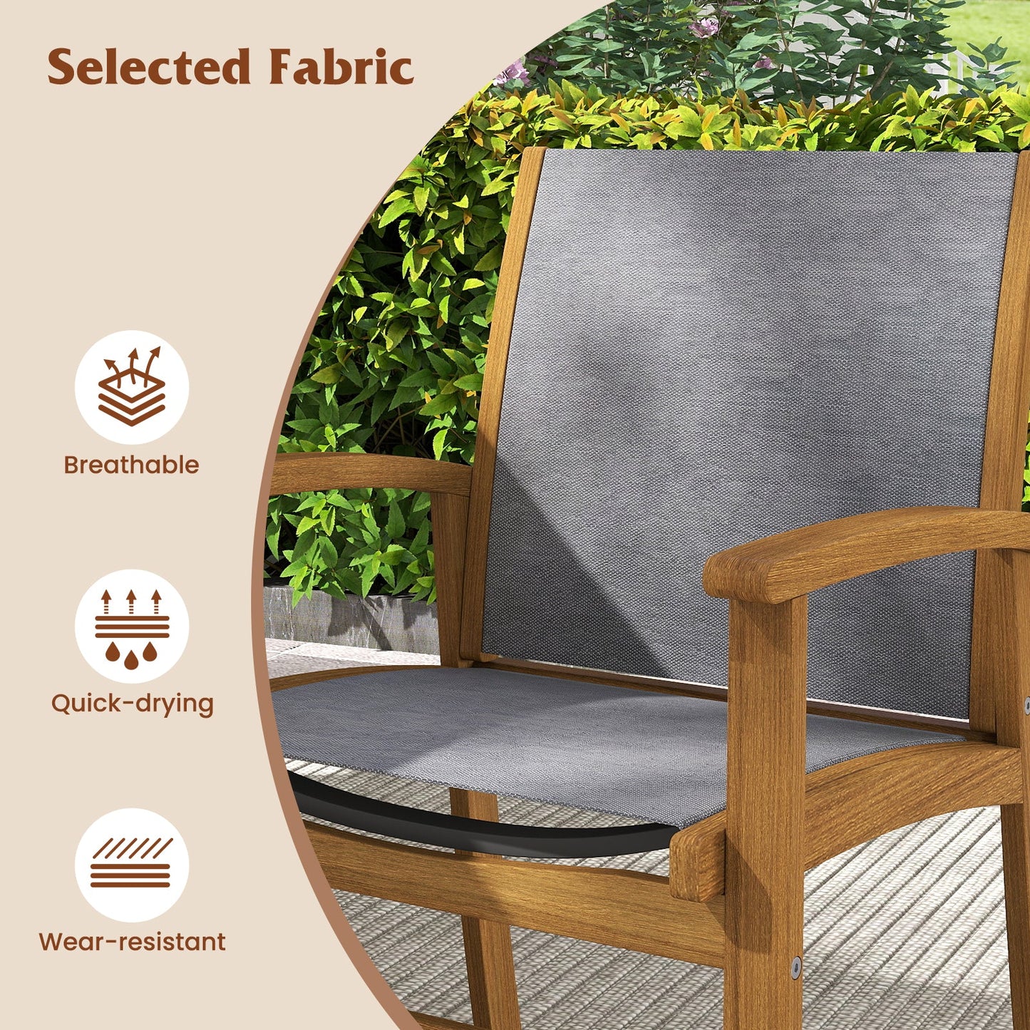 Costway 9-Piece Outdoor Acacia Wood Patio Dining Set for 6-8 68872462 New