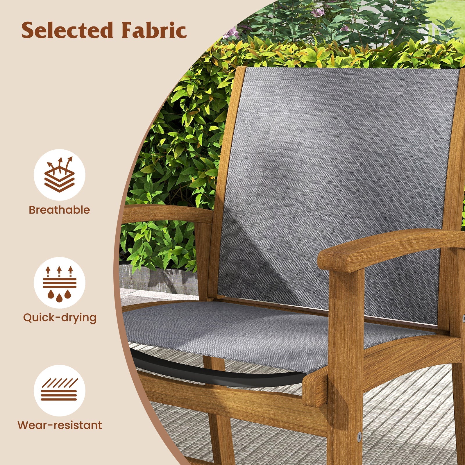 Costway 9-Piece Outdoor Acacia Wood Patio Dining Set for 6-8 68872462 New