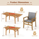 Costway 9-Piece Outdoor Acacia Wood Patio Dining Set for 6-8 68872462 New
