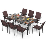 Costway 9-Piece Patio Dining Set for 8 Stackable Chairs Outdoor Rectangular Table 33003855 New