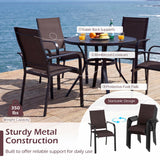 Costway 9-Piece Patio Dining Set for 8 Stackable Chairs Outdoor Rectangular Table 33003855 New