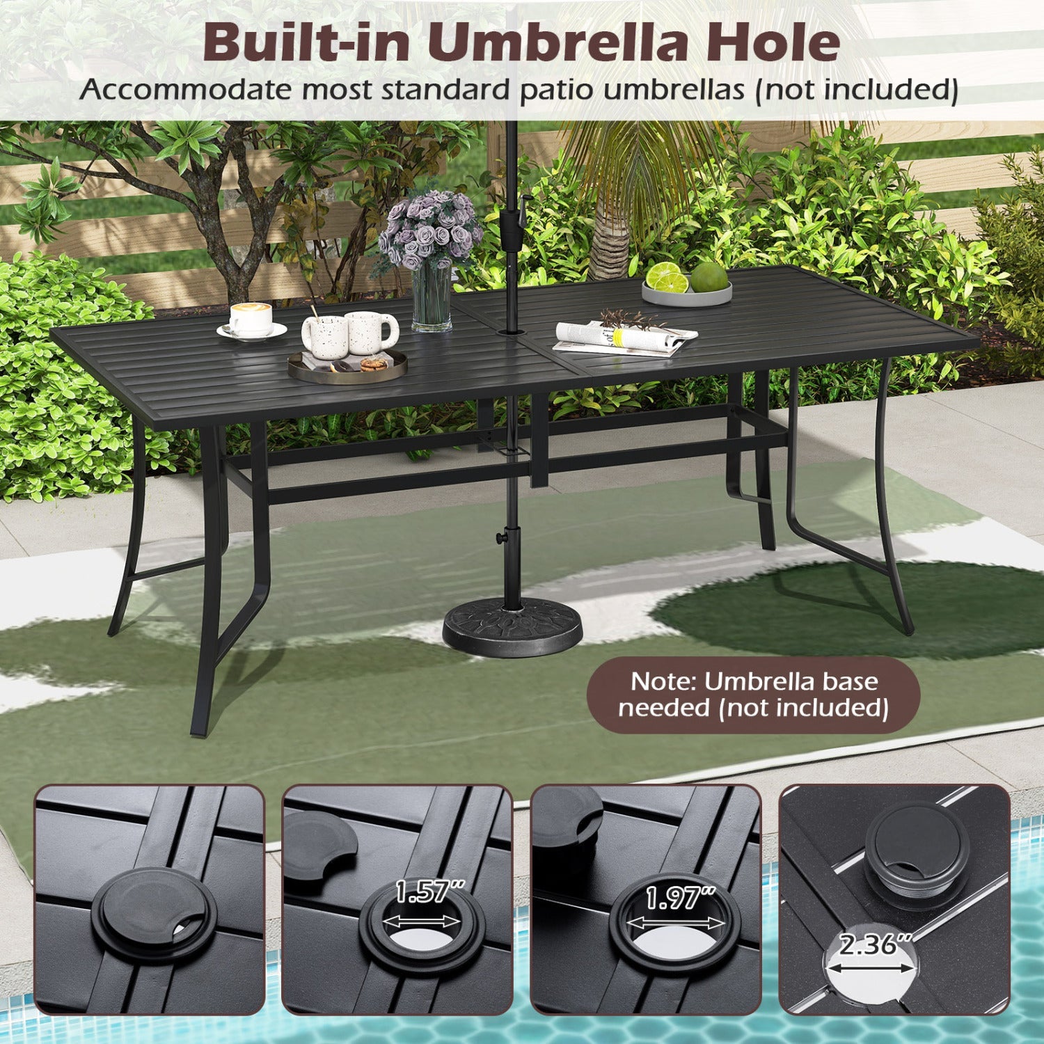 Costway 9-Piece Patio Dining Set for 8 Stackable Chairs Outdoor Rectangular Table 33003855 New
