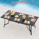 Costway 9-Piece Patio Dining Set for 8 Stackable Chairs Outdoor Rectangular Table 33003855 New