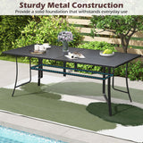 Costway 9-Piece Patio Dining Set for 8 Stackable Chairs Outdoor Rectangular Table 33003855 New
