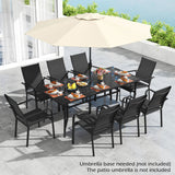 Costway 9-Piece Patio Dining Set for 8 Stackable Chairs Outdoor Rectangular Table 33003855 New