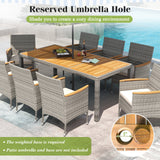 Costway 9-Pc Patio PE Wicker Dining Set Deck Garden Yard 964213578 New