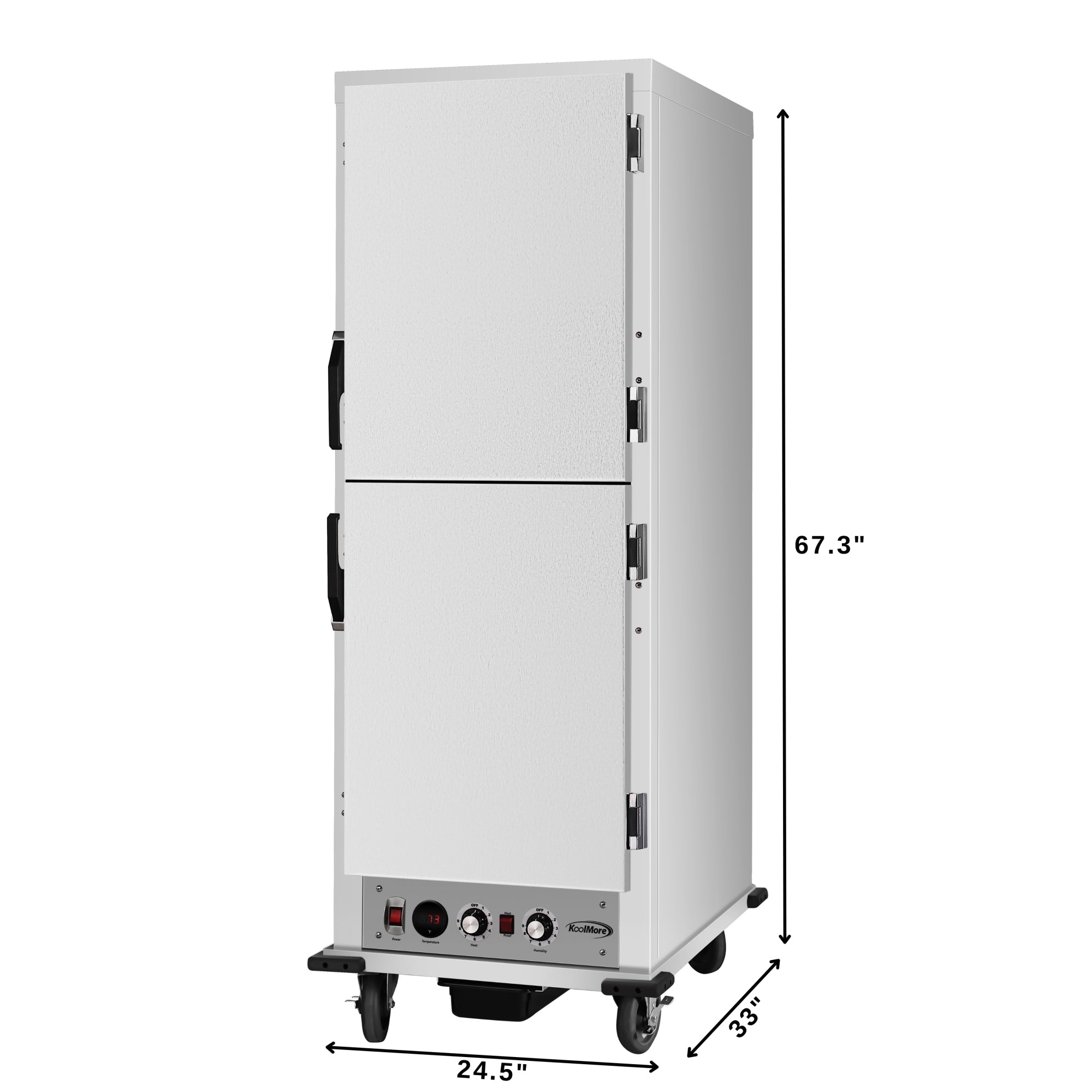33 in. Commercial Insulated Heated Holding/Proofing  Cabinet with 36-Pan Capacity and Solid Dutch Doors in Silver