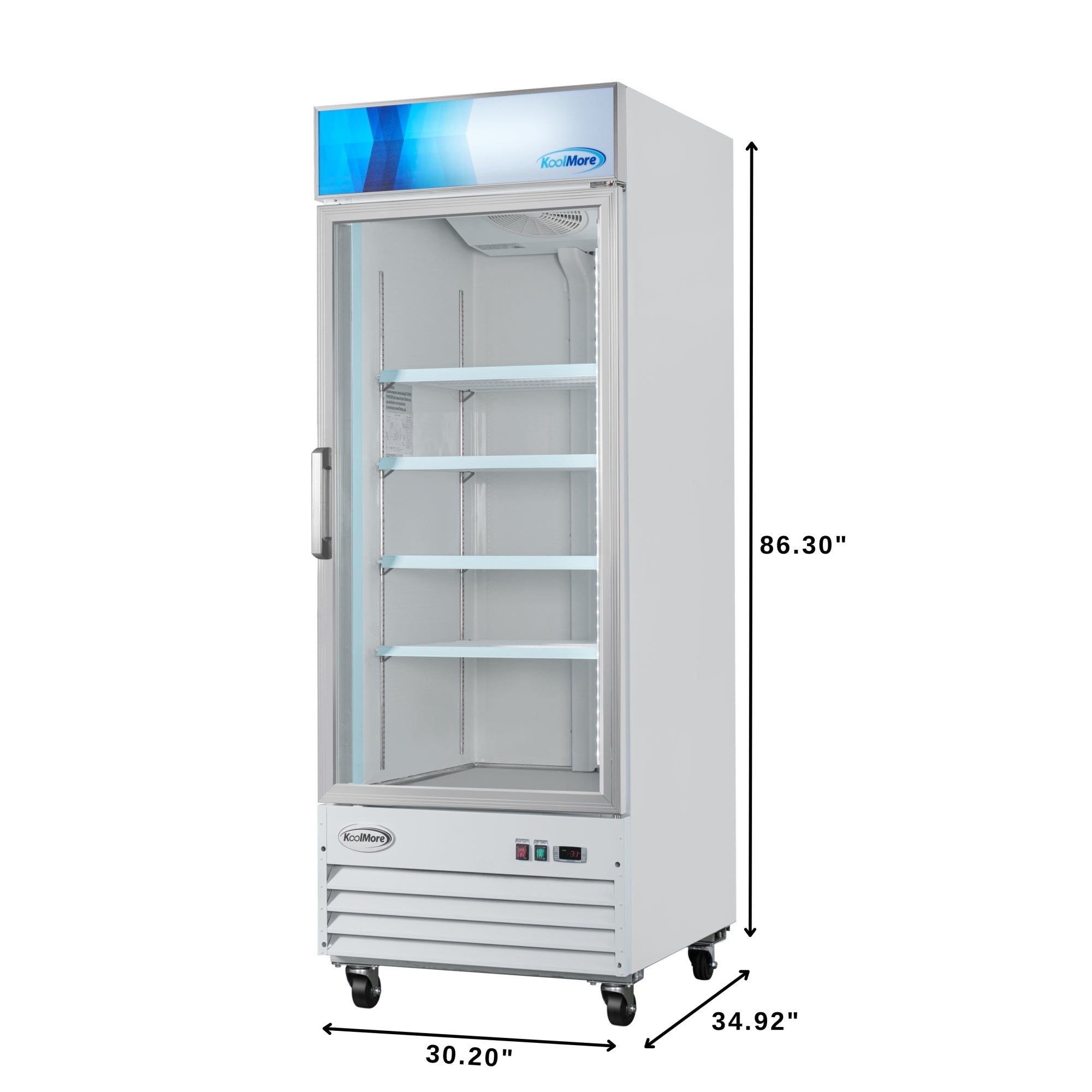 31 in. 1-Door Commercial Display Merchandiser Freezer 23 cu. ft. in White