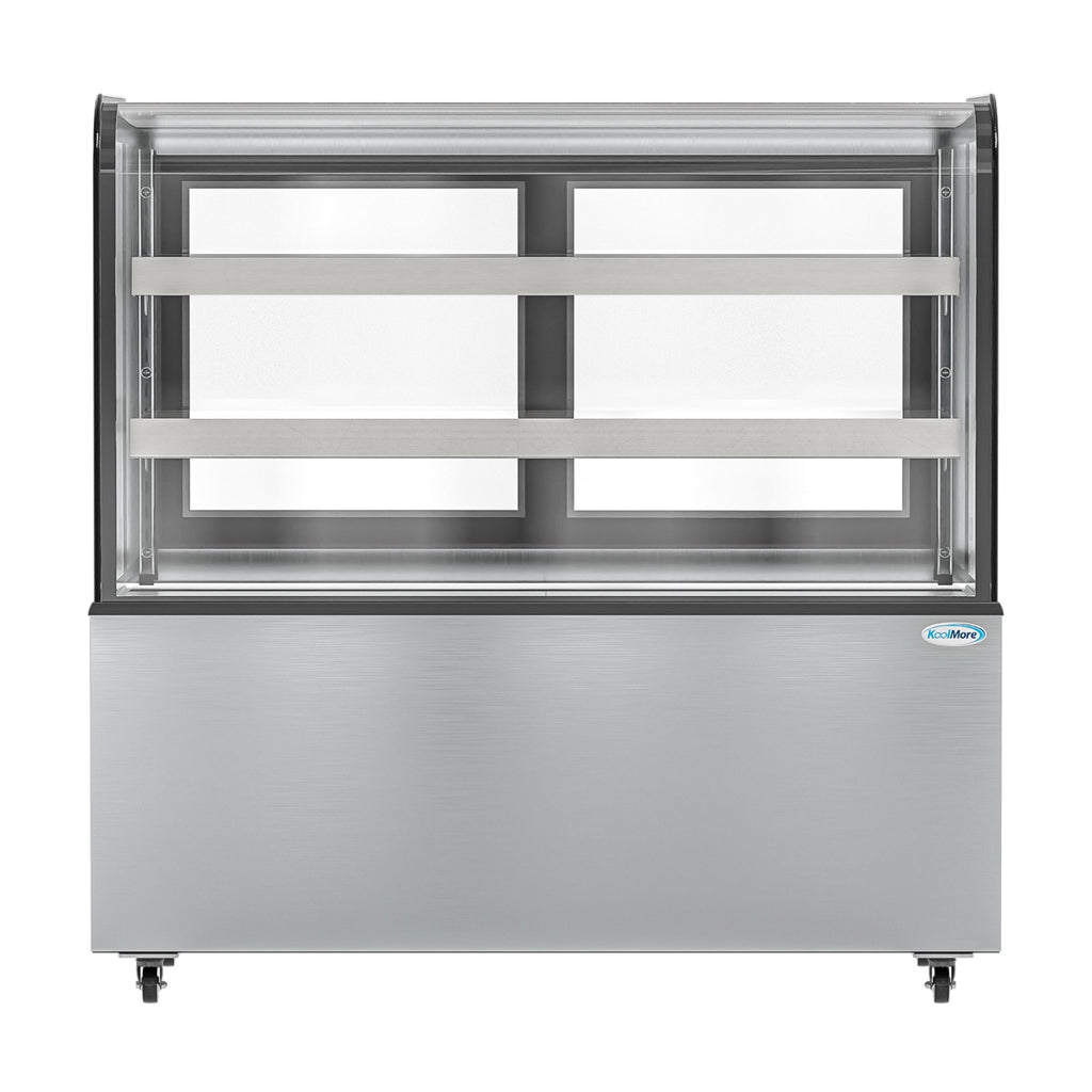 47 in. Dry Bakery Display Case with Front Curved Glass Protection, 14 cu ft.