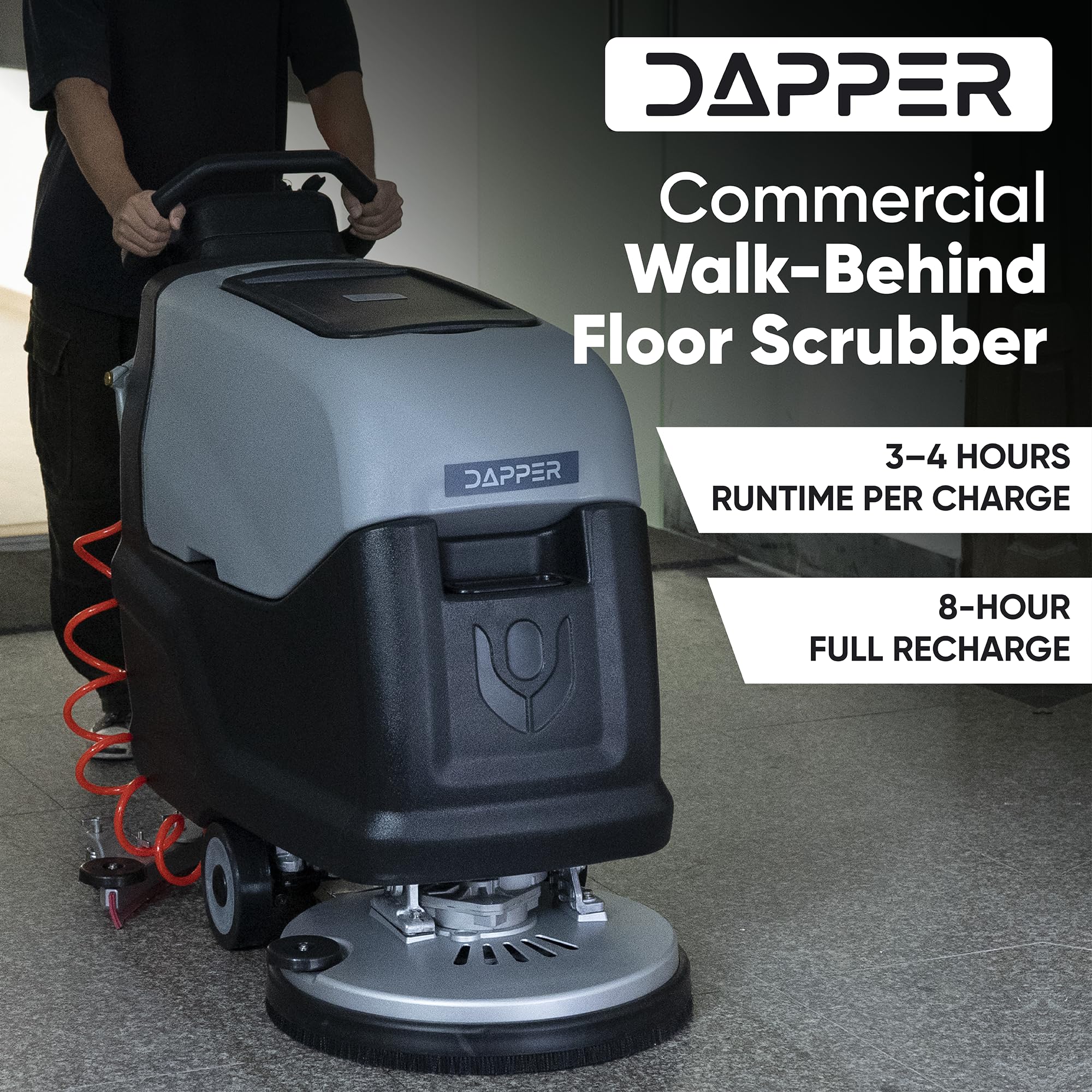 Dapper Supply Floor Scrubber Walk-Behind 20" Brush 31.5" Squeegee New