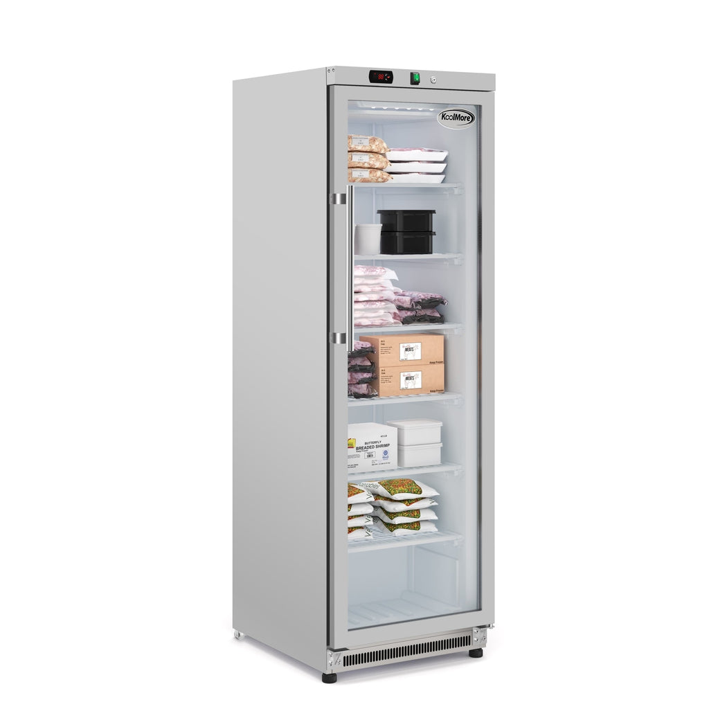12 Cu. ft. Commercial Freezer with Glass Door in Stainless Steel - Manual Defrost