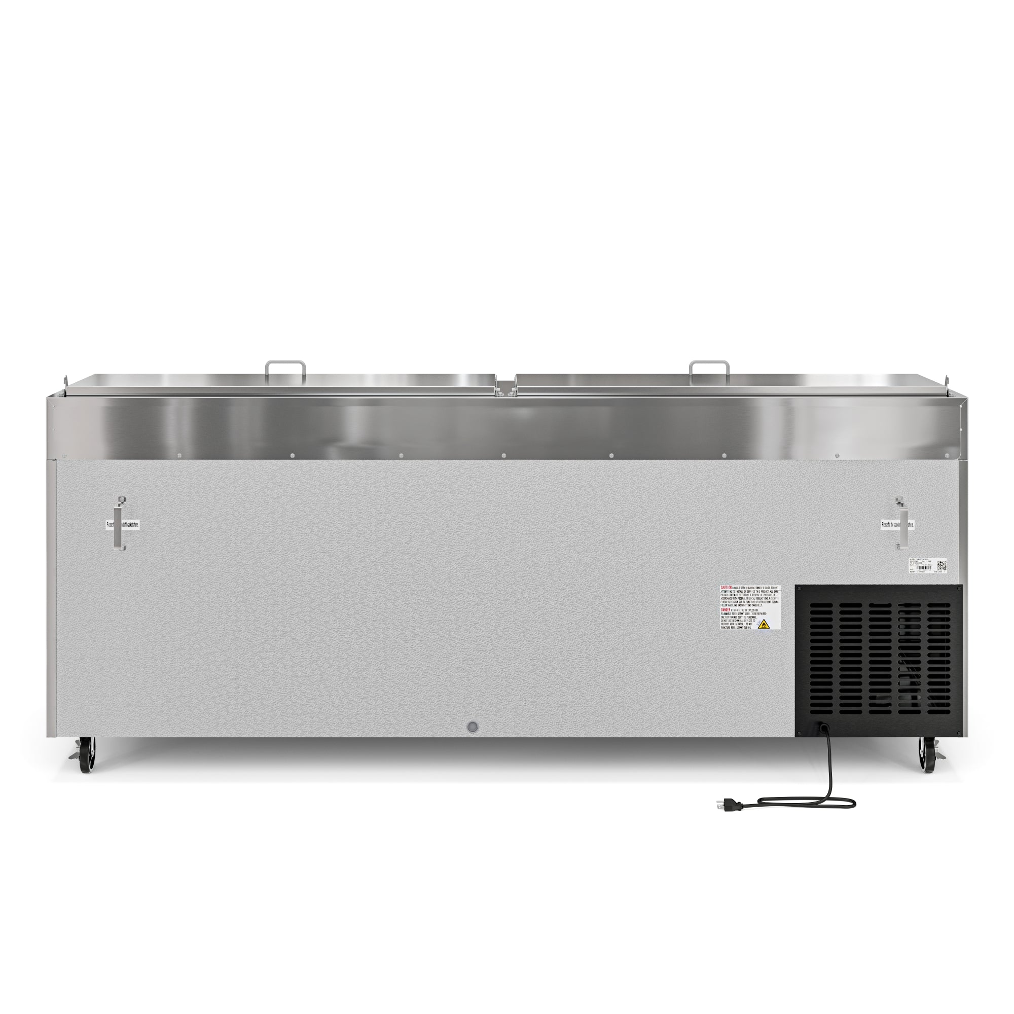 92 In. Three Door Commercial Pizza Prep Refrigerator in Stainless-Steel