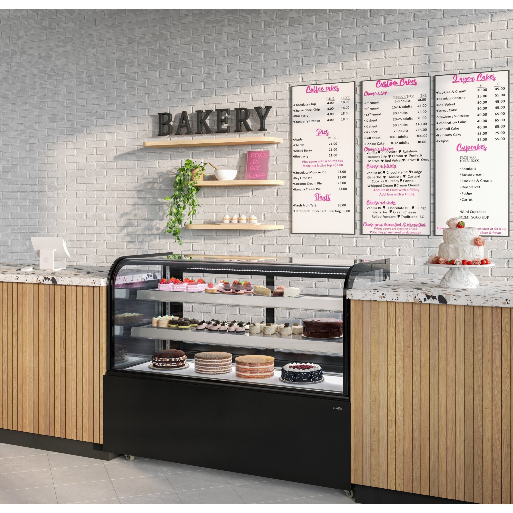 60 in. Refrigerated Bakery Display Case in Black, 17.6 cu. ft.