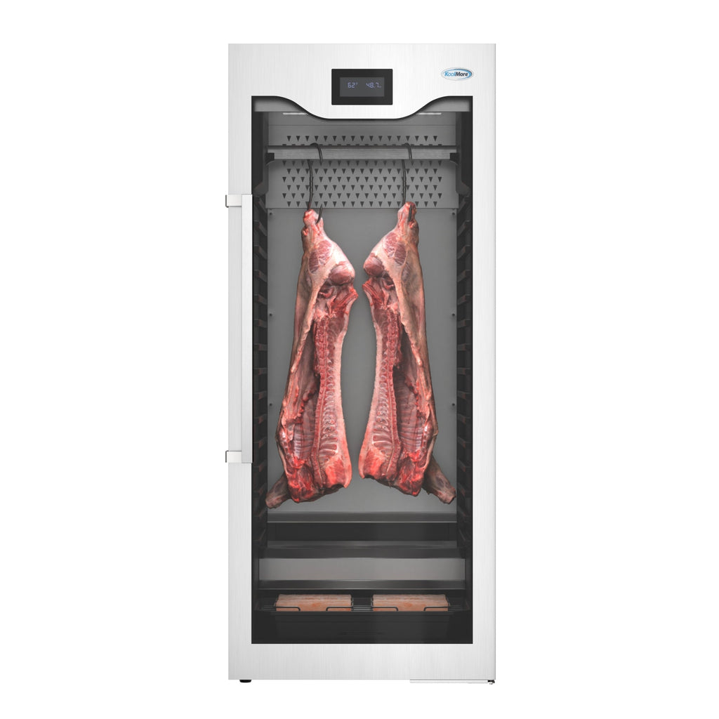 27.5 in. Commercial Dry Ager Refrigerator for Meat Featuring Hanging Rack with Hooks, Charcoal Filter, and Antimicrobial Lining, 17 Cu. Ft.