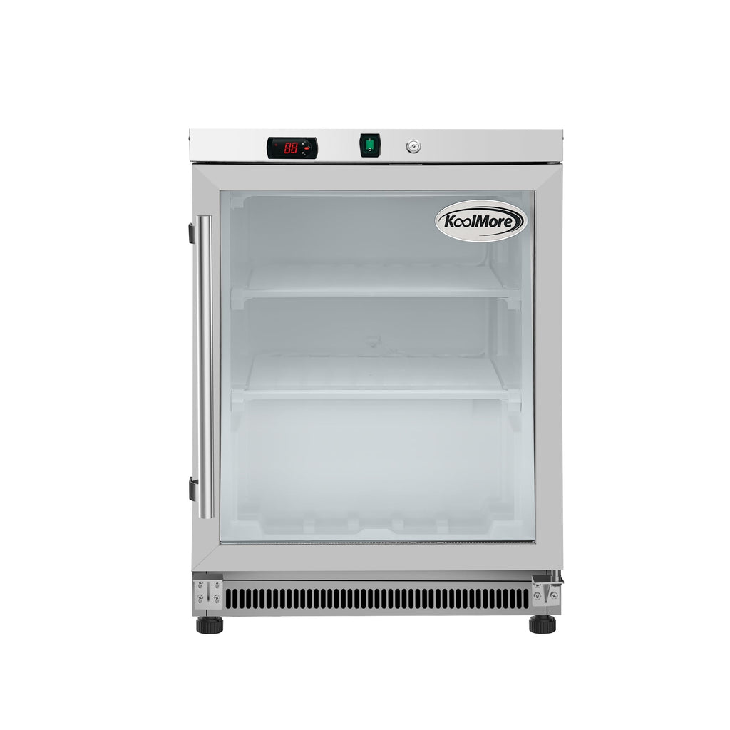 24 in. Commercial Countertop Display Freezer in White with Stainless Steel and Glass Door, 4.6 Cu. ft. - Wrap