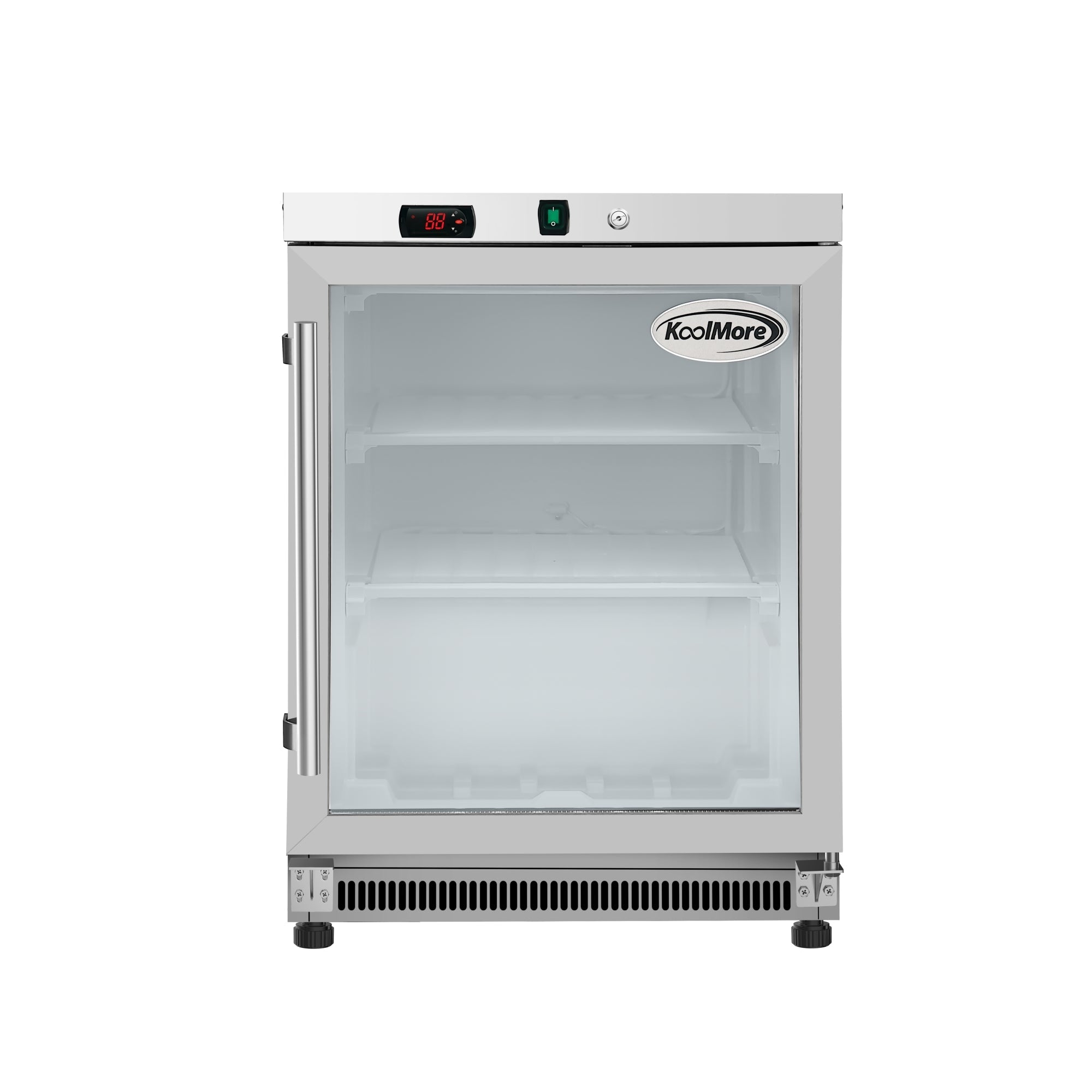 24 in. Commercial Countertop Display Freezer in White with Stainless Steel and Glass Door, 4.6 Cu. ft.
