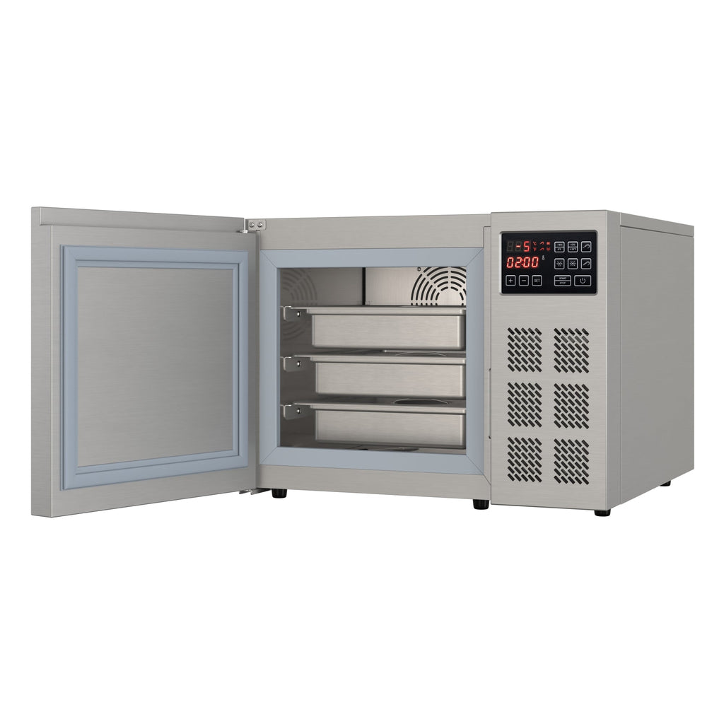25 in. 3-Pan Commercial Countertop Blast Chiller 15 lbs Rapid Chill / 8.8 lbs Rapid Freeze with ETL for Safety and Sanitation in Stainless-Steel