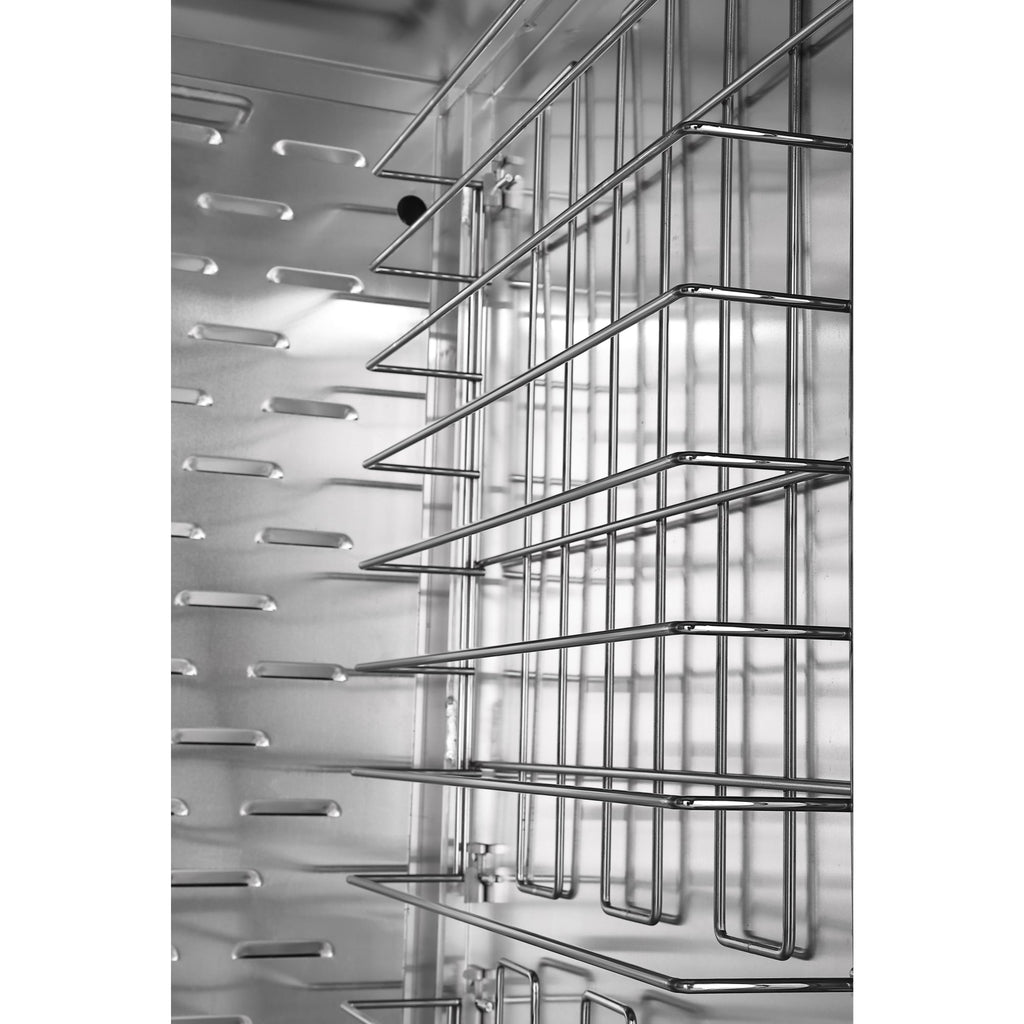 33 in. Commercial Non-Insulated Heated Holding Cabinet with Wire Racks and Glass Door in Silver