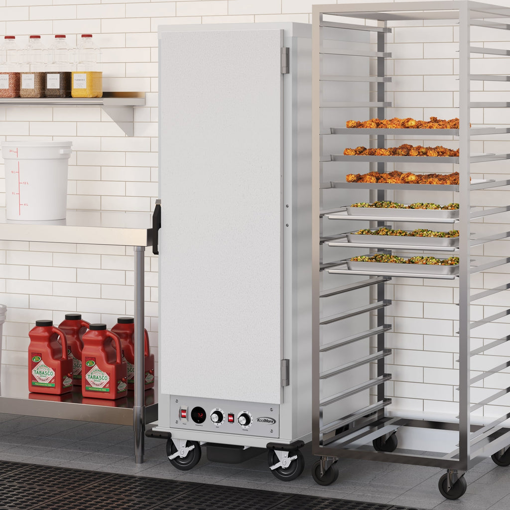 33 in. Commercial Insulated Heated Holding/Proofing Cabinet with 36-Pan Capacity and Solid Door in Silver