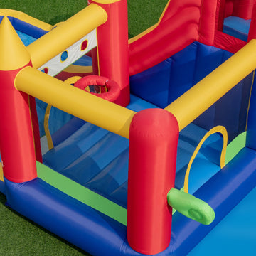 Costway 9-in-1 Inflatable Bounce Castle Water Slide Splash Pool w/ 735W Blower 72563914 New