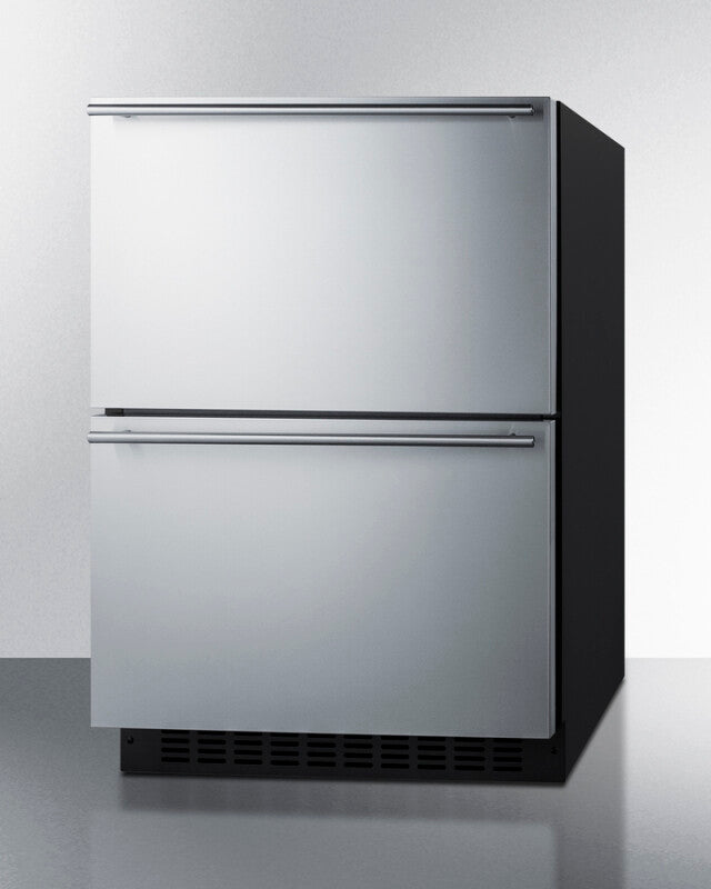 SUMMIT  24" Wide 2-Drawer All-Freezer, ADA Compliant - Stainless Steel/Black (ADFD243)