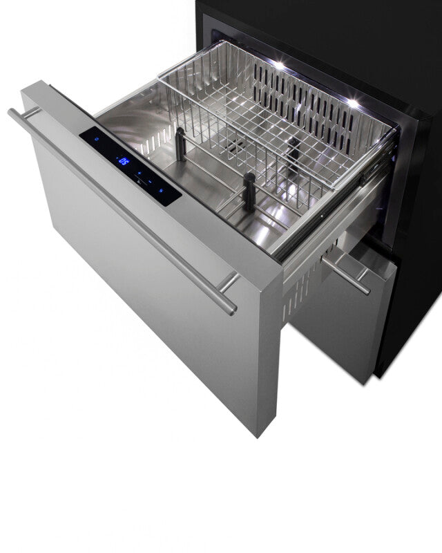 SUMMIT  24" Wide 2-Drawer All-Freezer, ADA Compliant - Stainless Steel/Black (ADFD243)