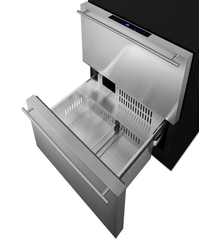 SUMMIT  24" Wide 2-Drawer All-Freezer, ADA Compliant - Stainless Steel/Black (ADFD243)