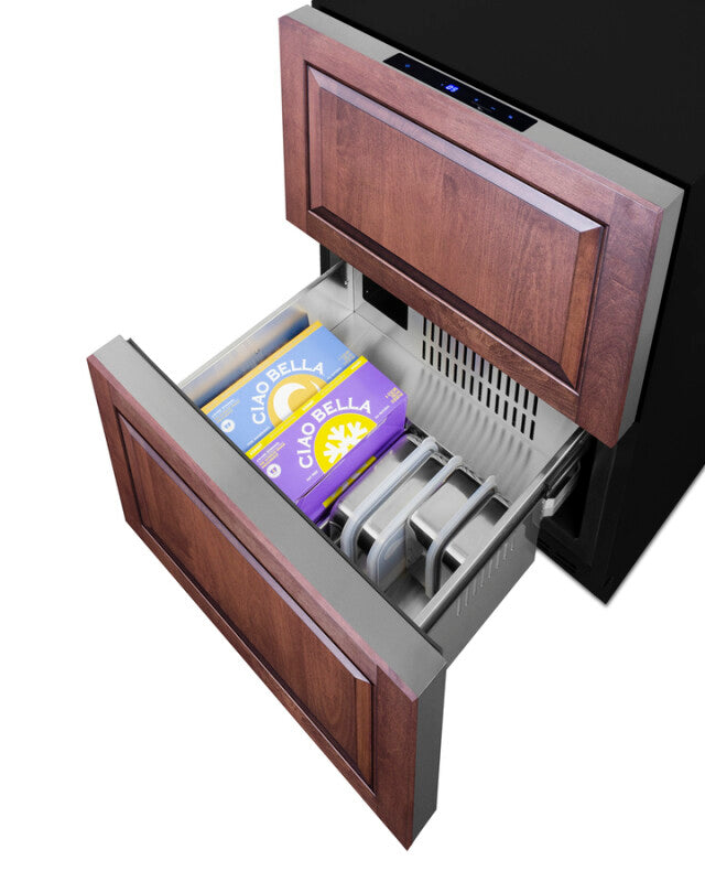 SUMMIT  24" Wide 2-Drawer All-Freezer, ADA Compliant - Stainless Steel/Black (ADFD243)