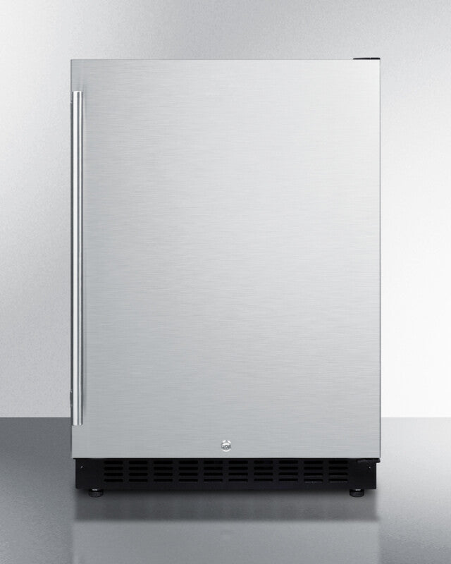 SUMMIT  24" Wide Built-In All-Refrigerator, ADA Compliant - Stainless Steel/Black (AL54)