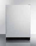 SUMMIT  24" Wide Built-In All-Refrigerator, ADA Compliant - Stainless Steel/Black (AL54)