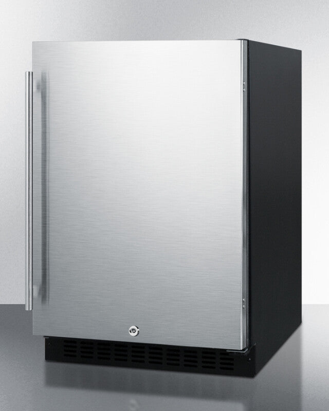 SUMMIT  24" Wide Built-In All-Refrigerator, ADA Compliant - Stainless Steel/Black (AL54)