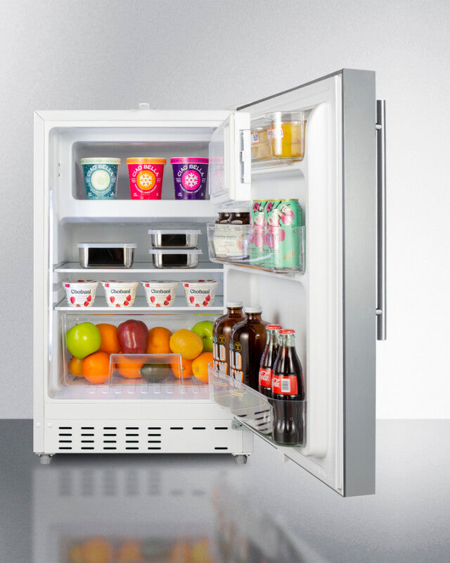 SUMMIT  21" Wide Built-in Refrigerator-Freezer, ADA Compliant - White (ALRF48SSHV)