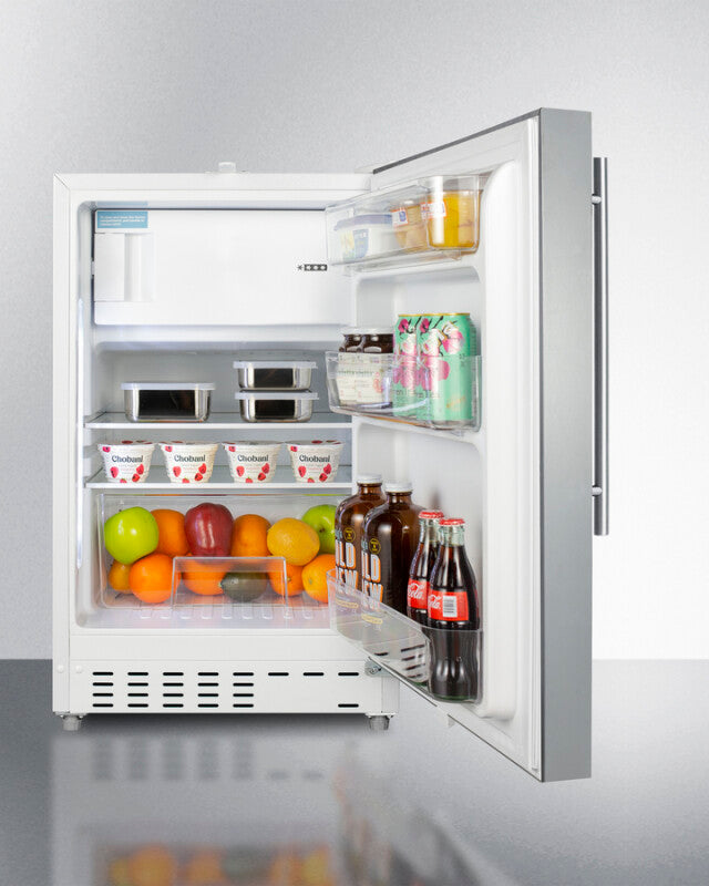 SUMMIT  21" Wide Built-in Refrigerator-Freezer, ADA Compliant - White (ALRF48SSHV)