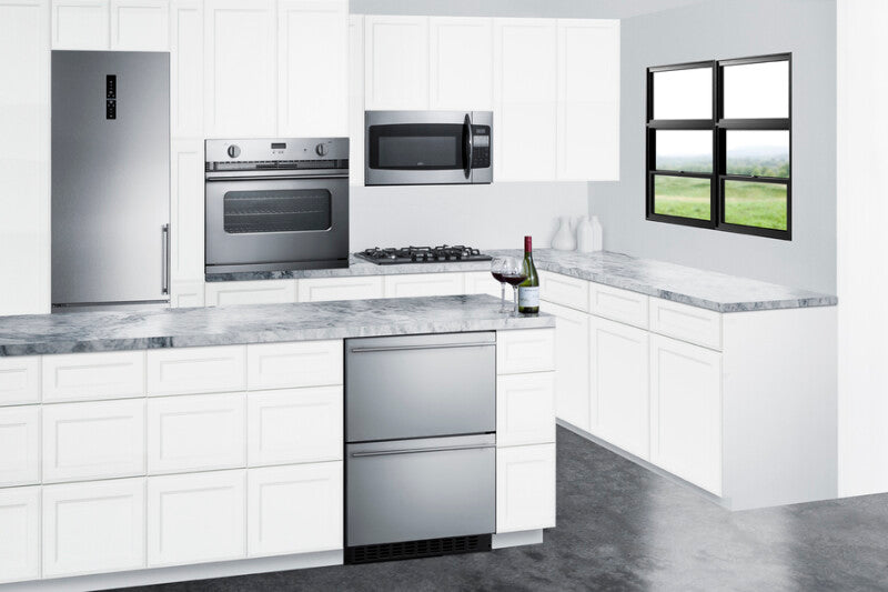 SUMMIT  24" Wide 2-Drawer All-Refrigerator, ADA Compliant - Stainless Steel (ASDR2414)