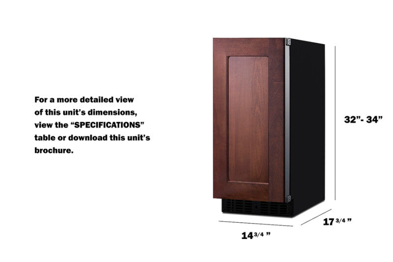 SUMMIT  15" Wide Built-In All-Refrigerator, ADA Compliant - Panel-Ready (ASDS1523IF)