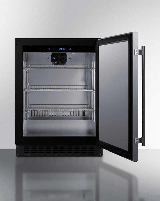 SUMMIT  24" Wide Built-In All-Refrigerator, ADA Compliant - Stainless Steel/Black (ASDS2413)