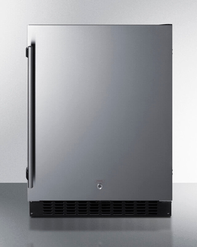 SUMMIT  24" Wide Built-In All-Refrigerator, ADA Compliant - Stainless Steel/Black (ASDS2413)