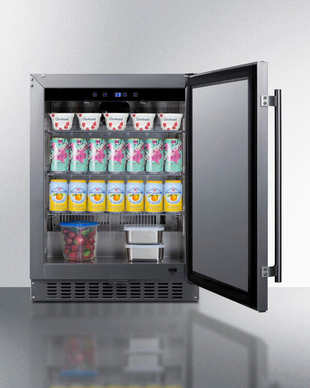 Summit  24" Wide Built-In All-Refrigerator, ADA Compliant - Stainless Steel (ASDS2413CSS)