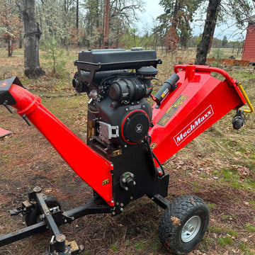 8 inch ZONSEN E-Start 1000cc 35hp Gas Powered 4 - Wheel Drum Wood Chipper with Taillight ,  B200