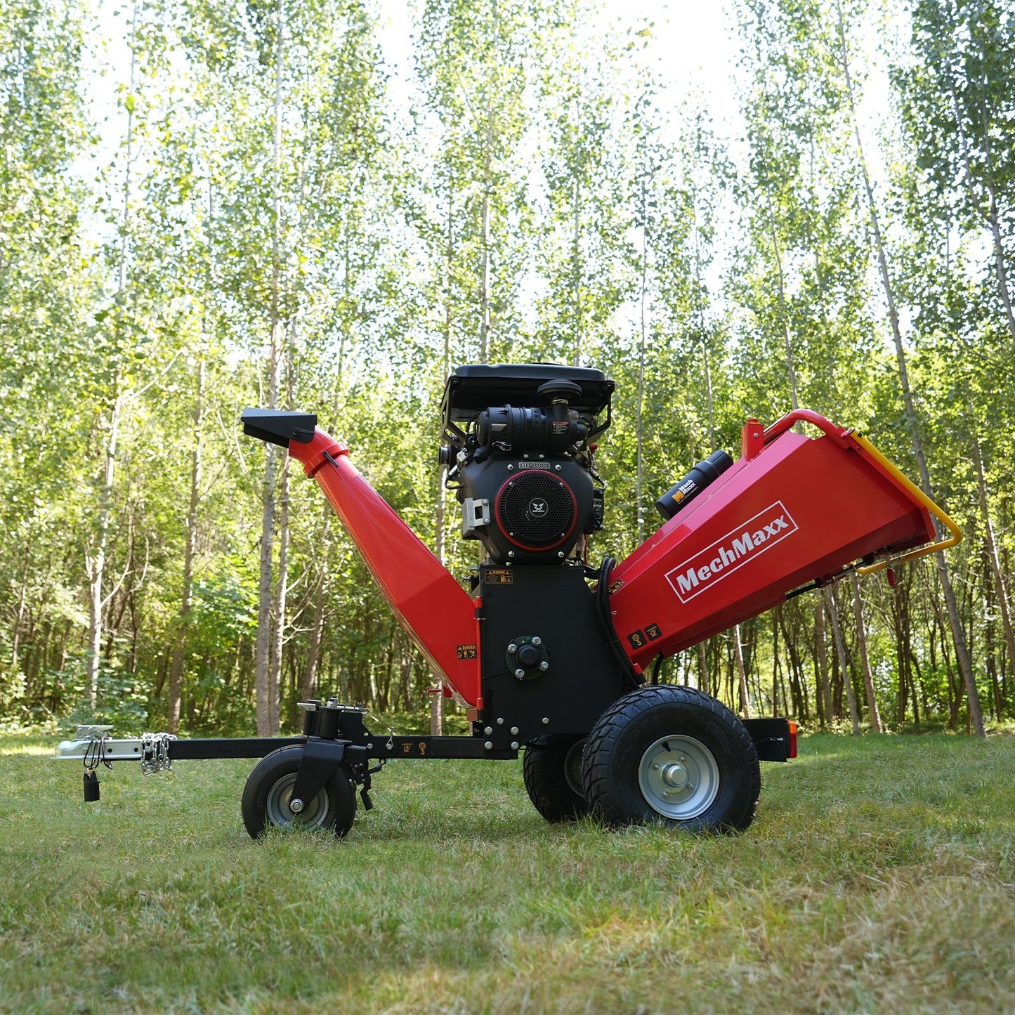 MechMaxx B200 Wood Chipper 8" ZONSEN Electric Start 1000cc 35HP Gas Powered 4-Wheel Drum with Taillight New