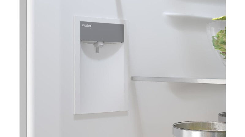 BOSCH  800 Series Free-standing fridge-freezer with freezer at bottom, glass door 24'', Total No Frost - Black (B24CB80ESB)