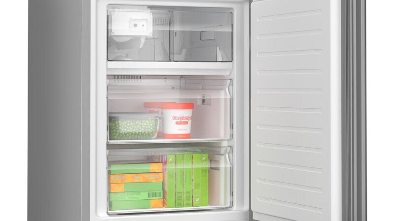 Bosch  800 Series Free-standing fridge-freezer with freezer at bottom, glass door 24'', Total No Frost - White (B24CB80ESW)