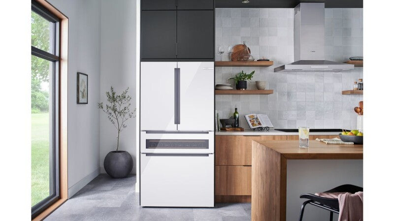 Bosch  800 Series French Door Bottom Mount Refrigerator, Glass door 36'', Total No Frost - White (B36CL81ENW)
