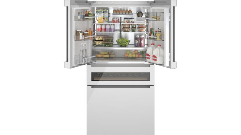 Bosch  800 Series French Door Bottom Mount Refrigerator, Glass door 36'', Total No Frost - White (B36CL81ENW)