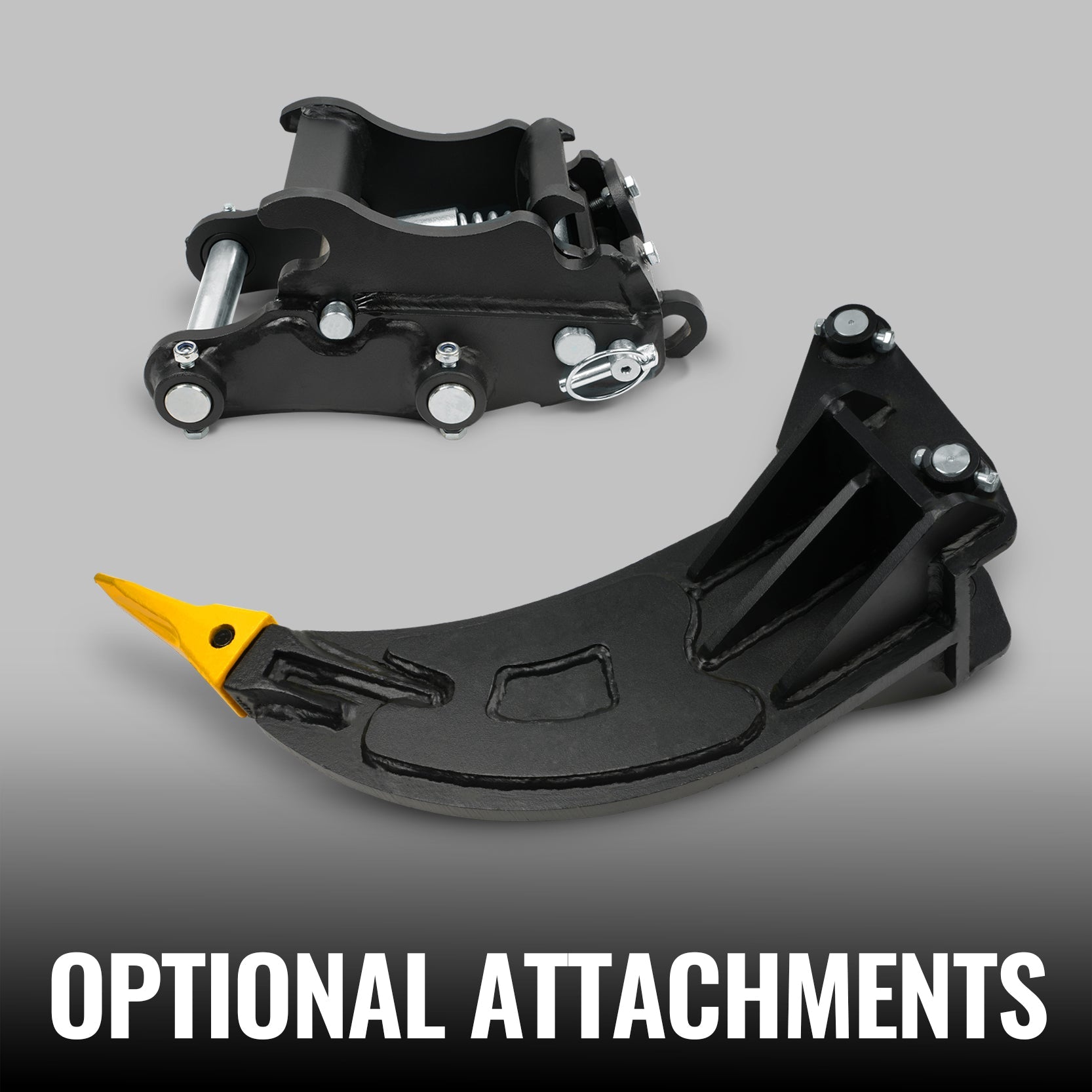 9' Tractor Backhoe Attachment with Hydraulic Thumb,  15" Bucket,  ISO/SAE Switchable Controls,  Self-Contained Hydraulic System,  3 Point Hitch Cat.1 & 2,  25-100 HP,  BH860H