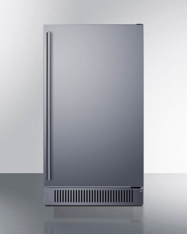 Summit  18" Wide Clear Icemaker, ADA Compliant - Stainless Steel (BIM182ADA)