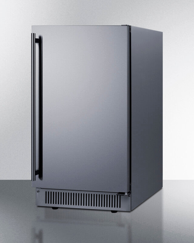Summit  18" Wide Clear Icemaker, ADA Compliant - Stainless Steel (BIM182ADA)
